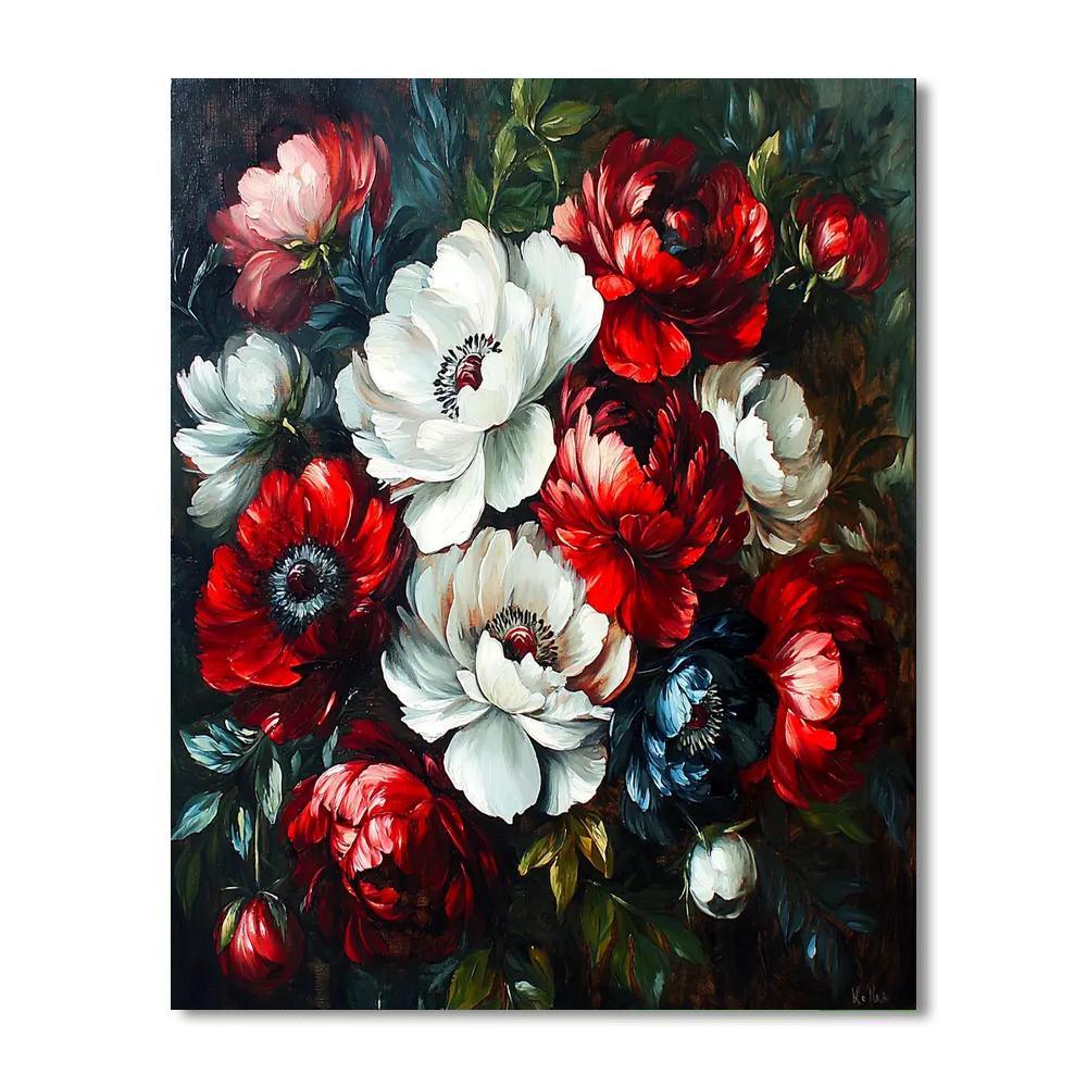 Rembrandt Inspired Baroque Flower Symphony  DIY Paint By Numbers