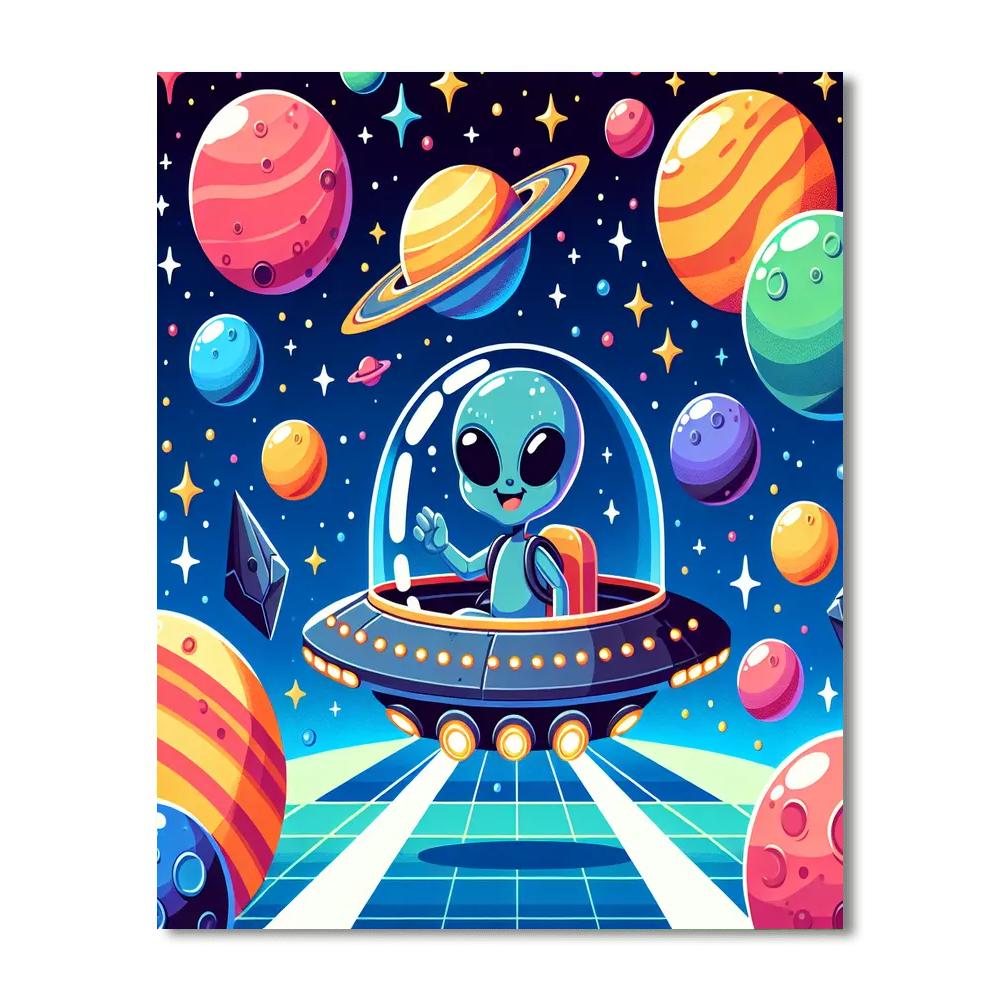Cute Space Adventure Paint By Numbers