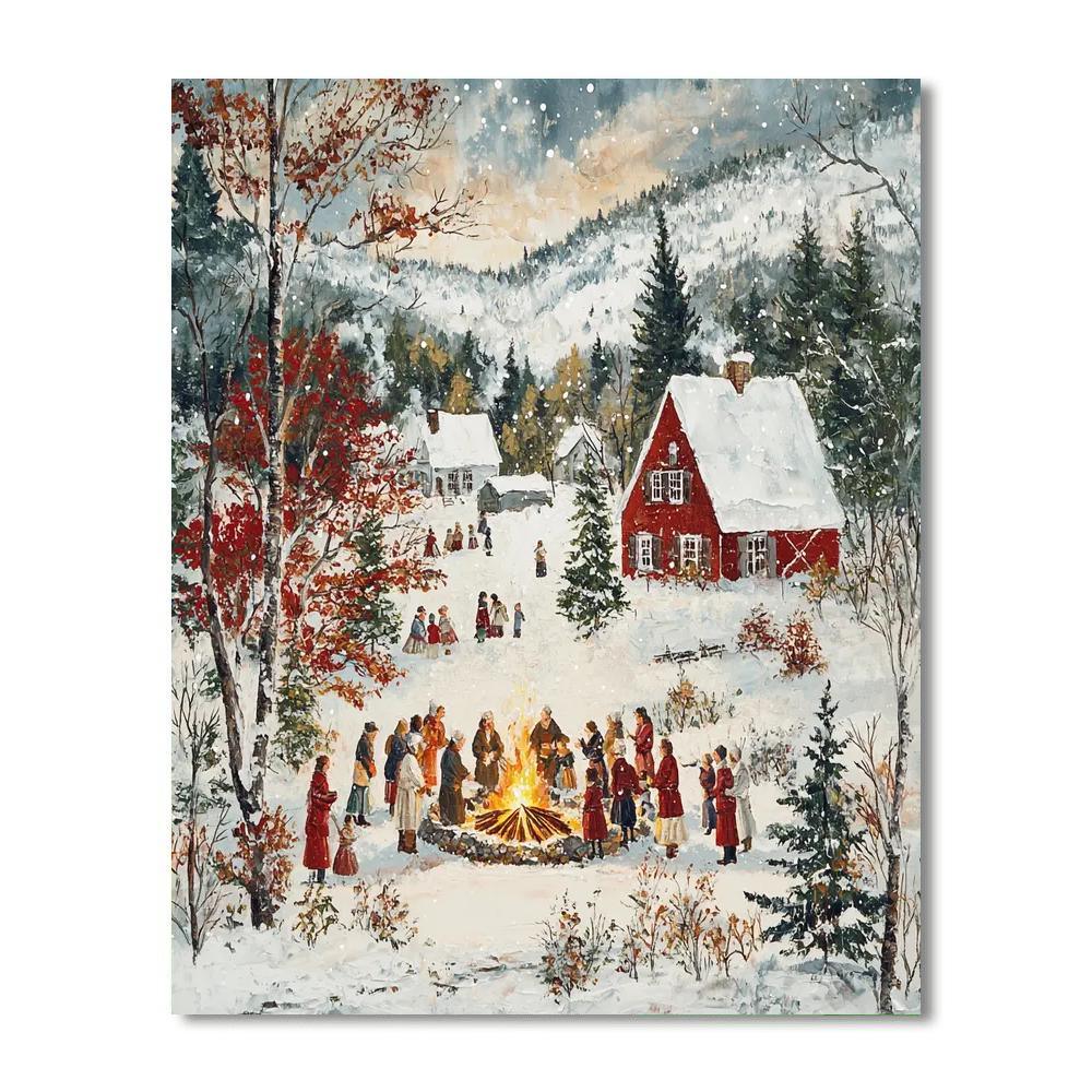 Grandma Moses Inspired Fireside Gatherings  Paint By Numbers Kits