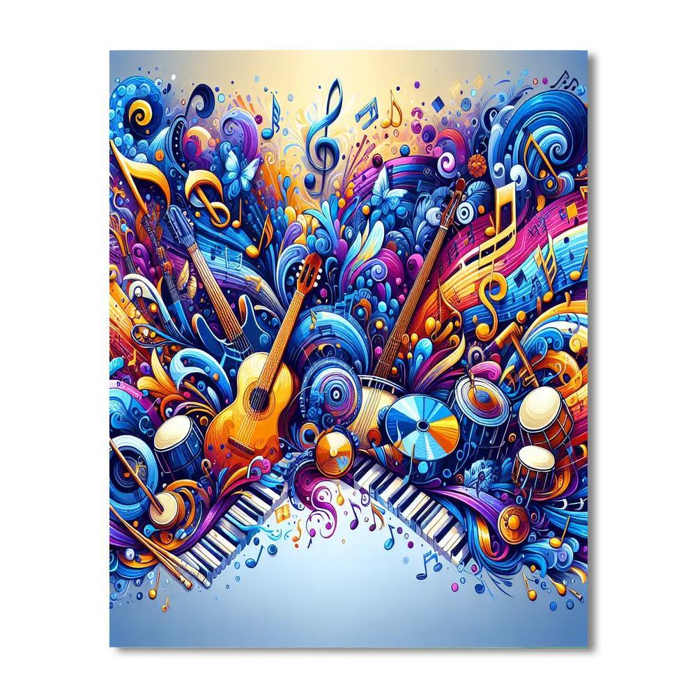 Music's Melodic Rhythm Painting By Numbers Kit