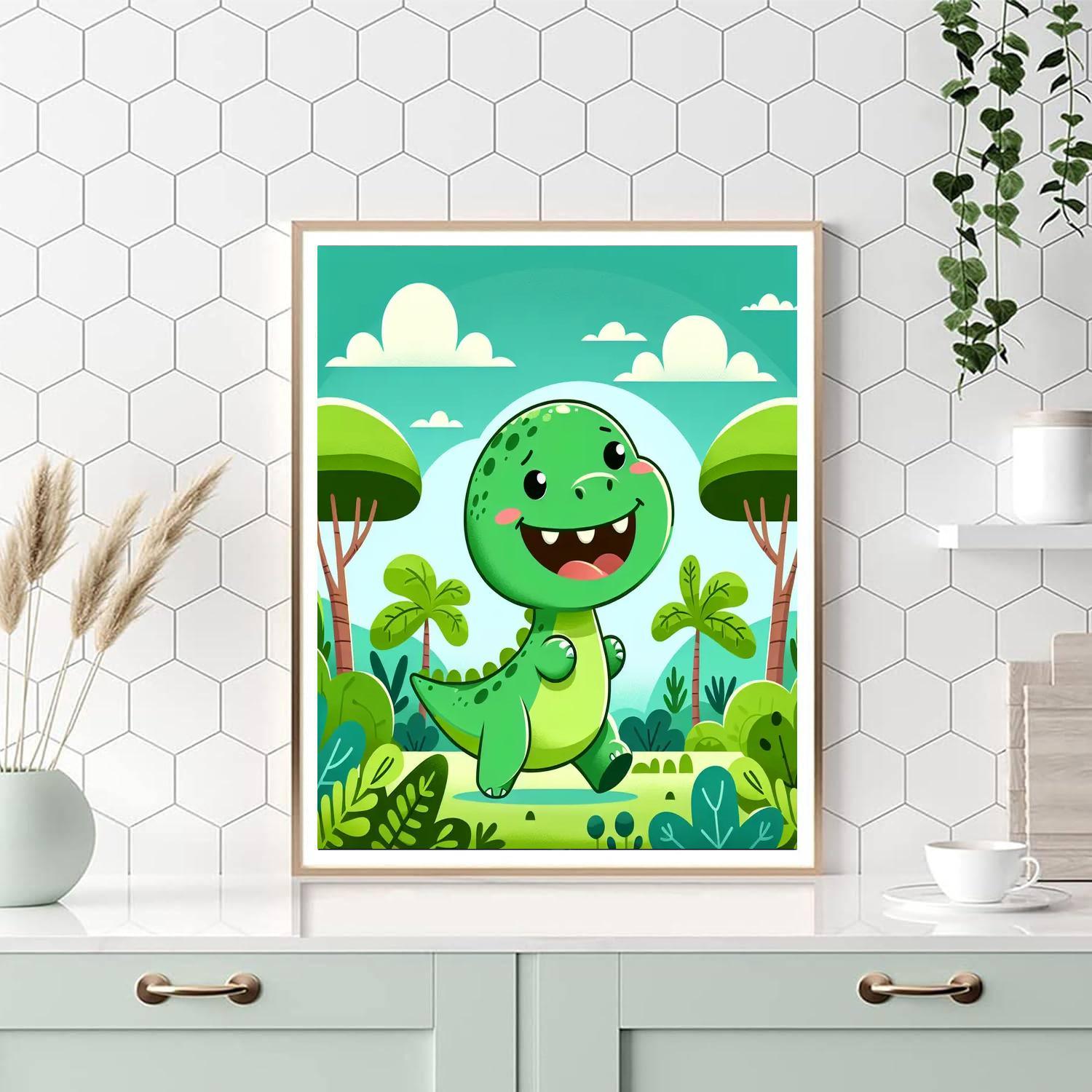 Brave Dinosaur Adventure Numbered Painting Kits