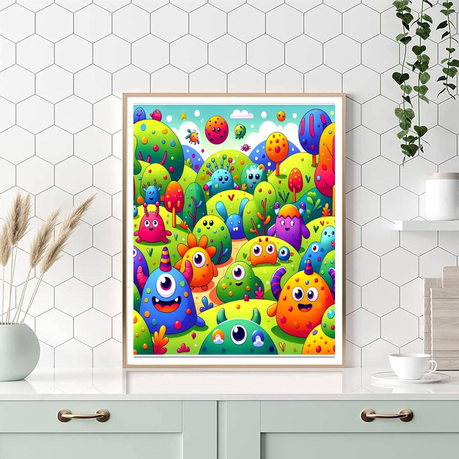 Friendly Monster Kingdom Painting By Numbers Kit