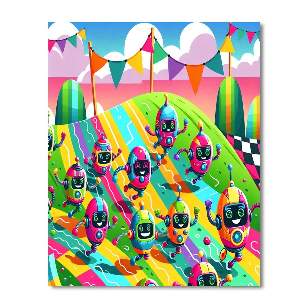 Racing Robot Rally Painting Number Kit