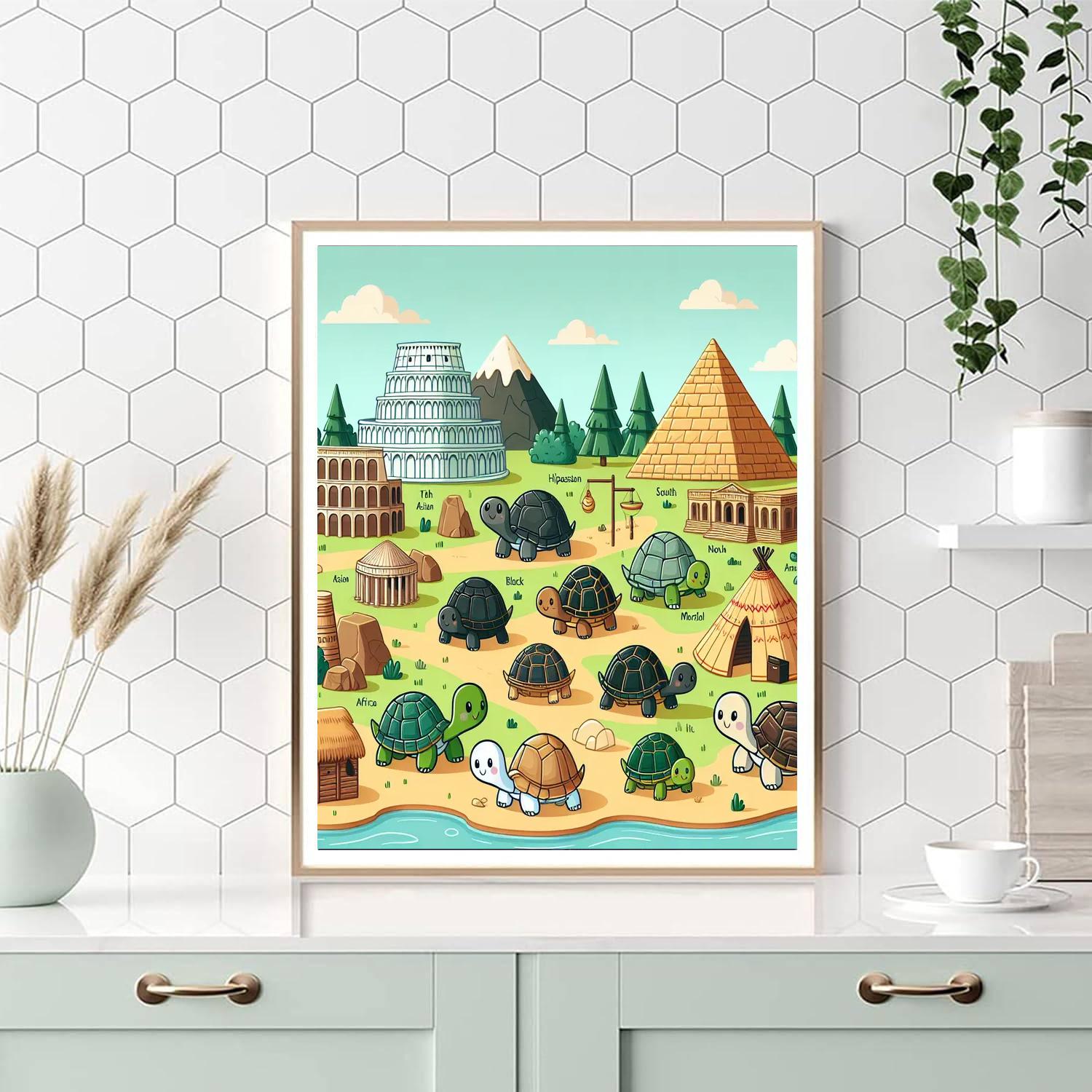 Turtle Trek Across Time Number Painting