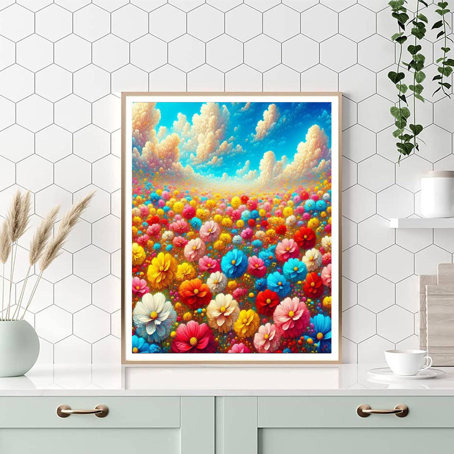 Sunny Blossom Fields DIY Paint By Numbers
