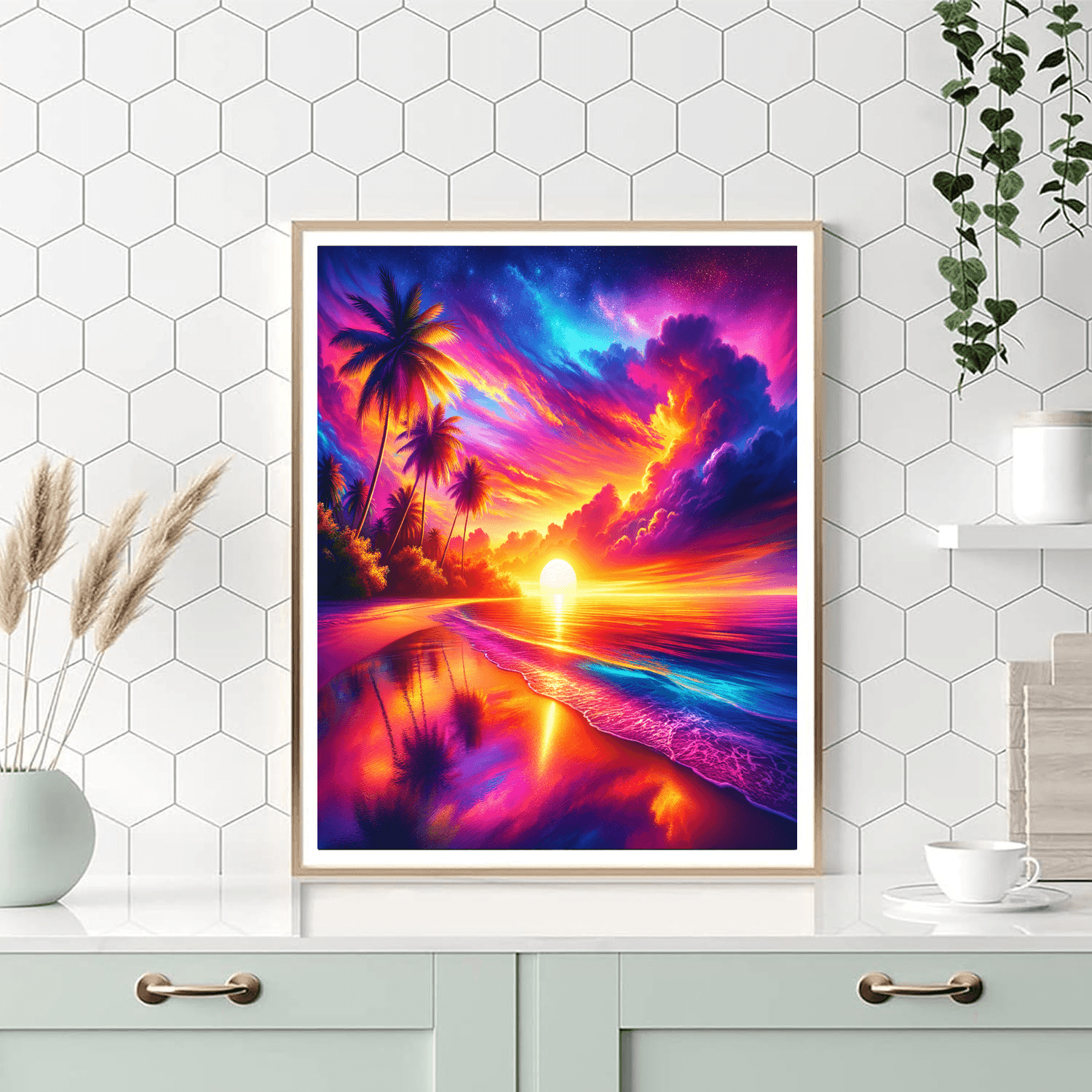 Stunning Tropical Sunset - DIY Painting By Numbers Kit