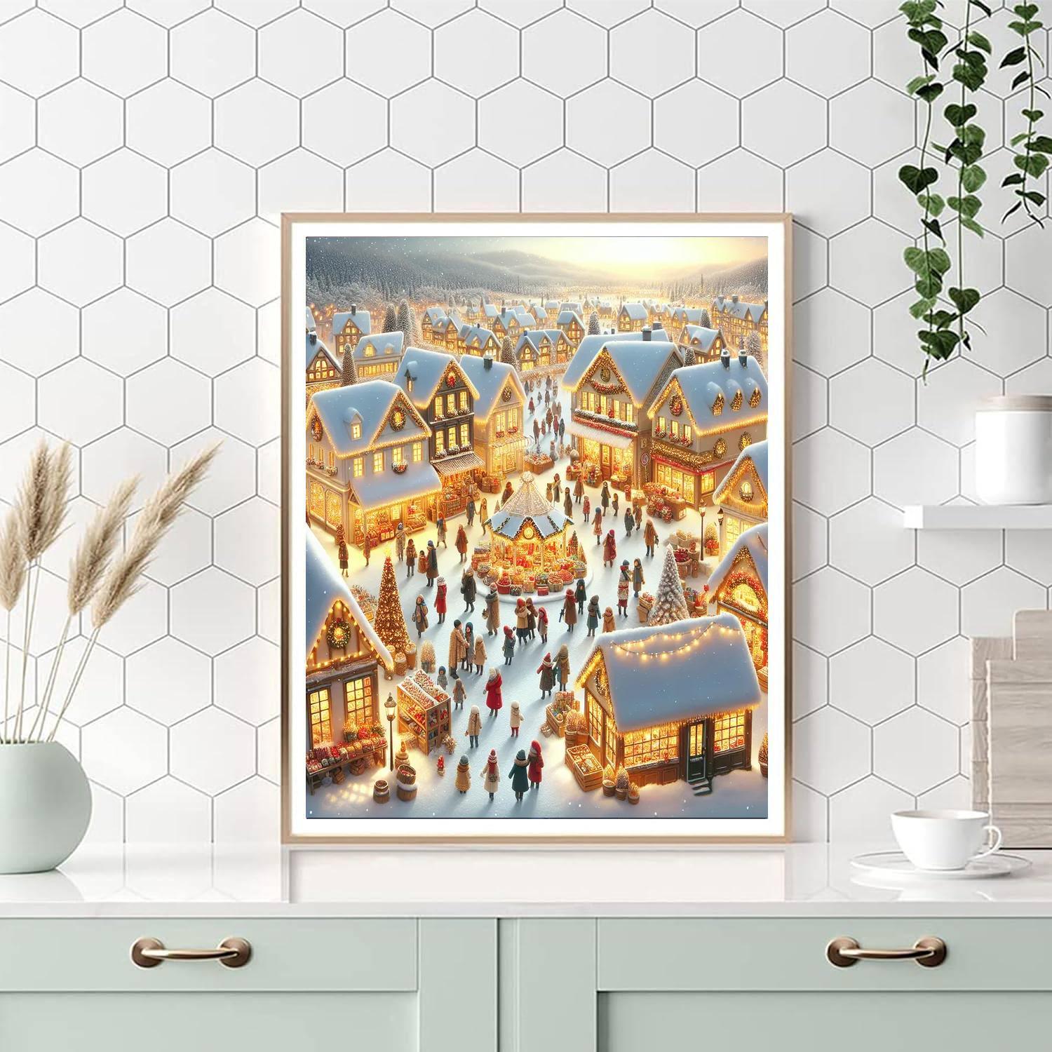 Winter Festive Town Paint By Numbers Kits