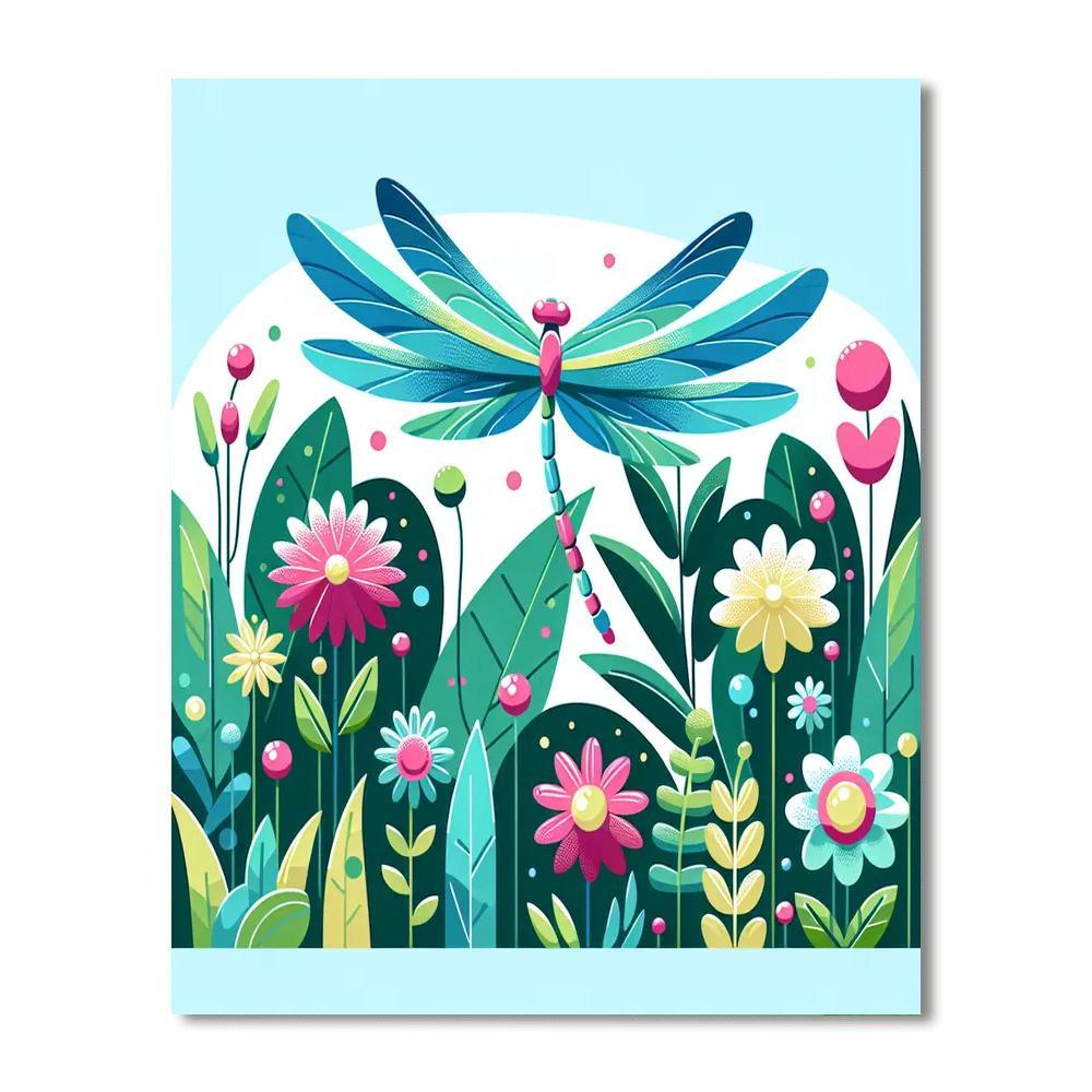 Playful Dragonfly Paint By Numbers Art