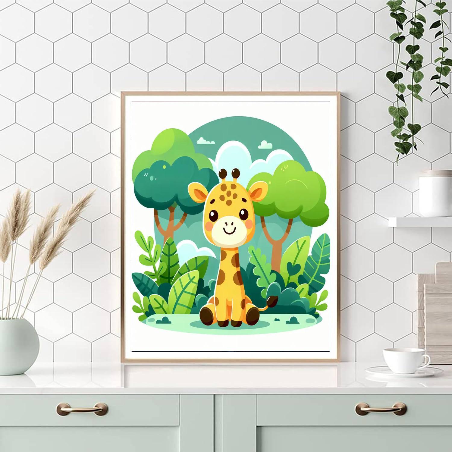 Giraffe Jungle Safari Painting Number Kit