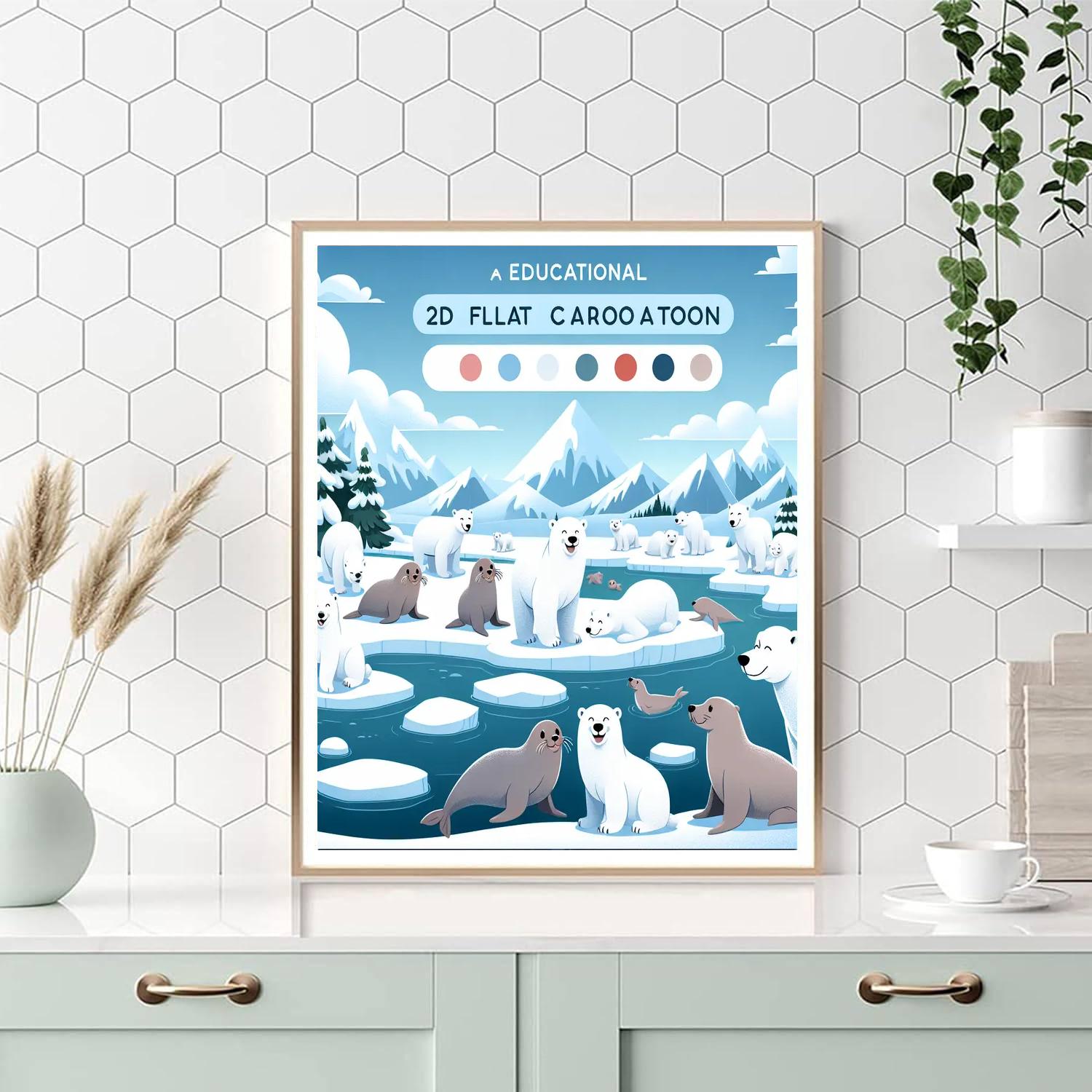 Arctic Wildlife Number Painting