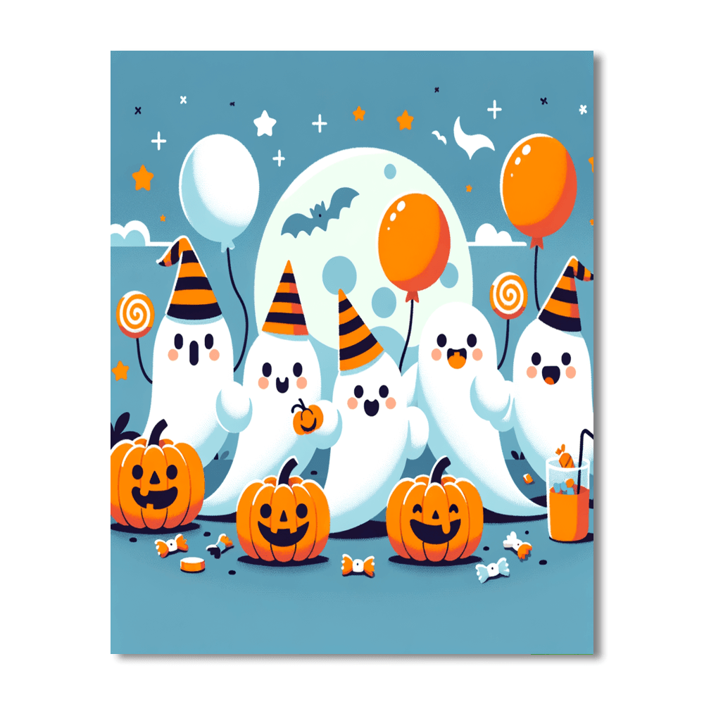Friendly Ghosts' Halloween Party Paint By Numbers Kits