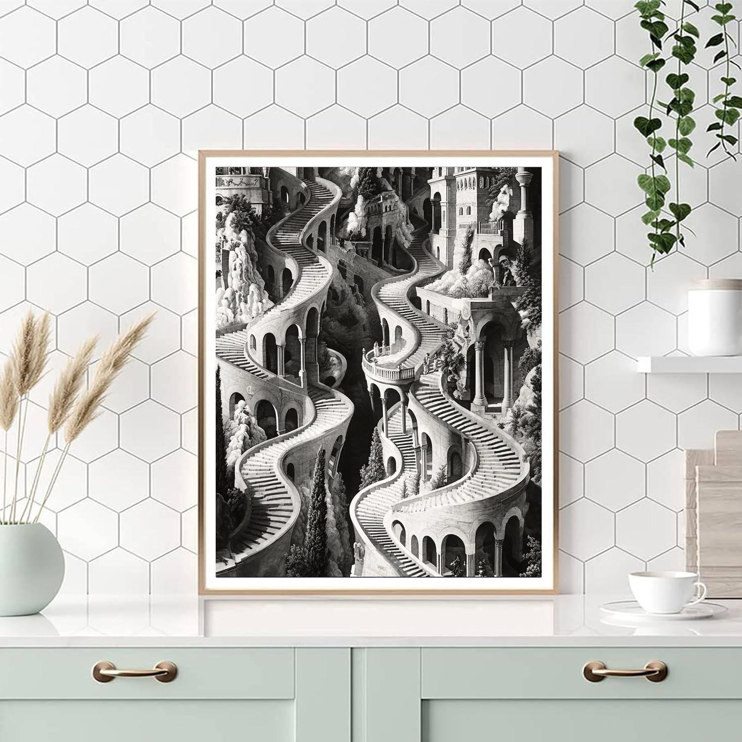 M.C. Escher Inspired Paradoxical Paths  Paint By Numbers