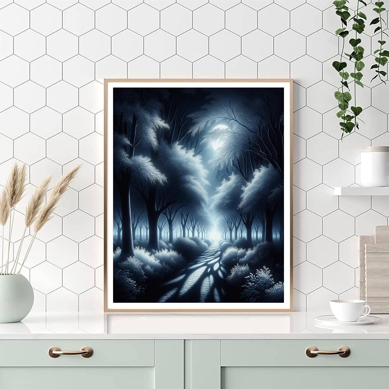 Ethereal Moonlit Path Paint By Numbers Art