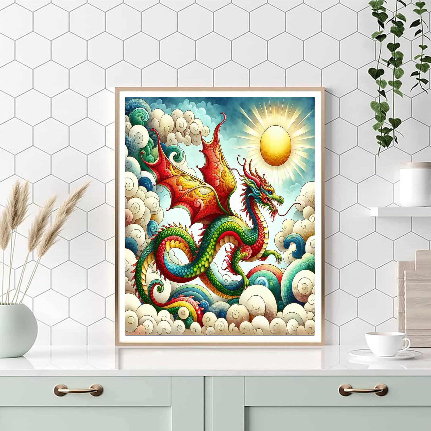 Enchanting Dragon In Flight Paint By Numbers