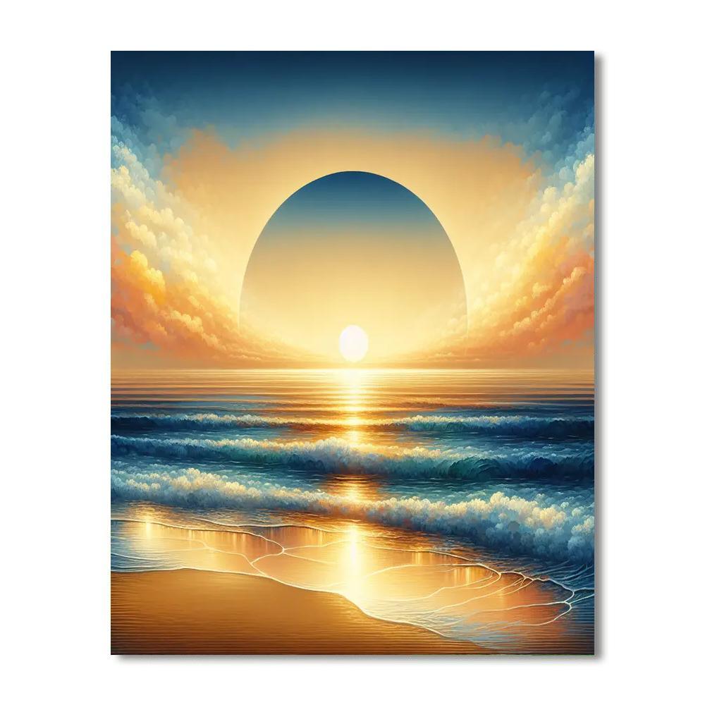 Radiant Beach Sunrise Paint By Numbers
