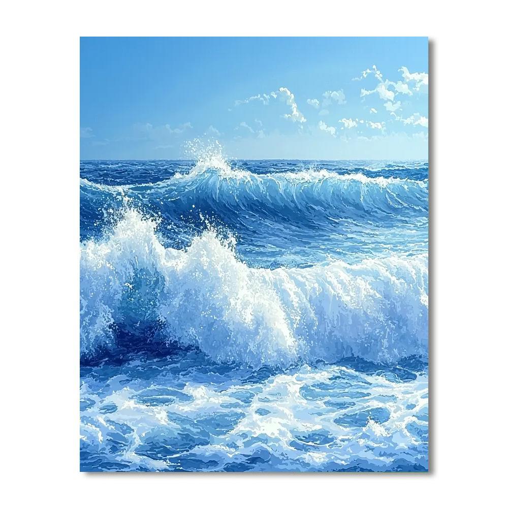 Michelangelo Inspired Celestial Wave Symphony  Paint By Number