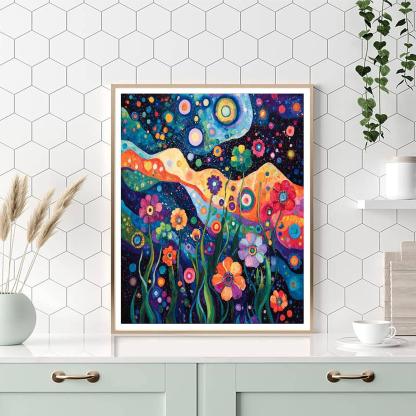 Wassily Kandinsky Inspired Celestial Floral Symphony  Paint By Numbers Kits