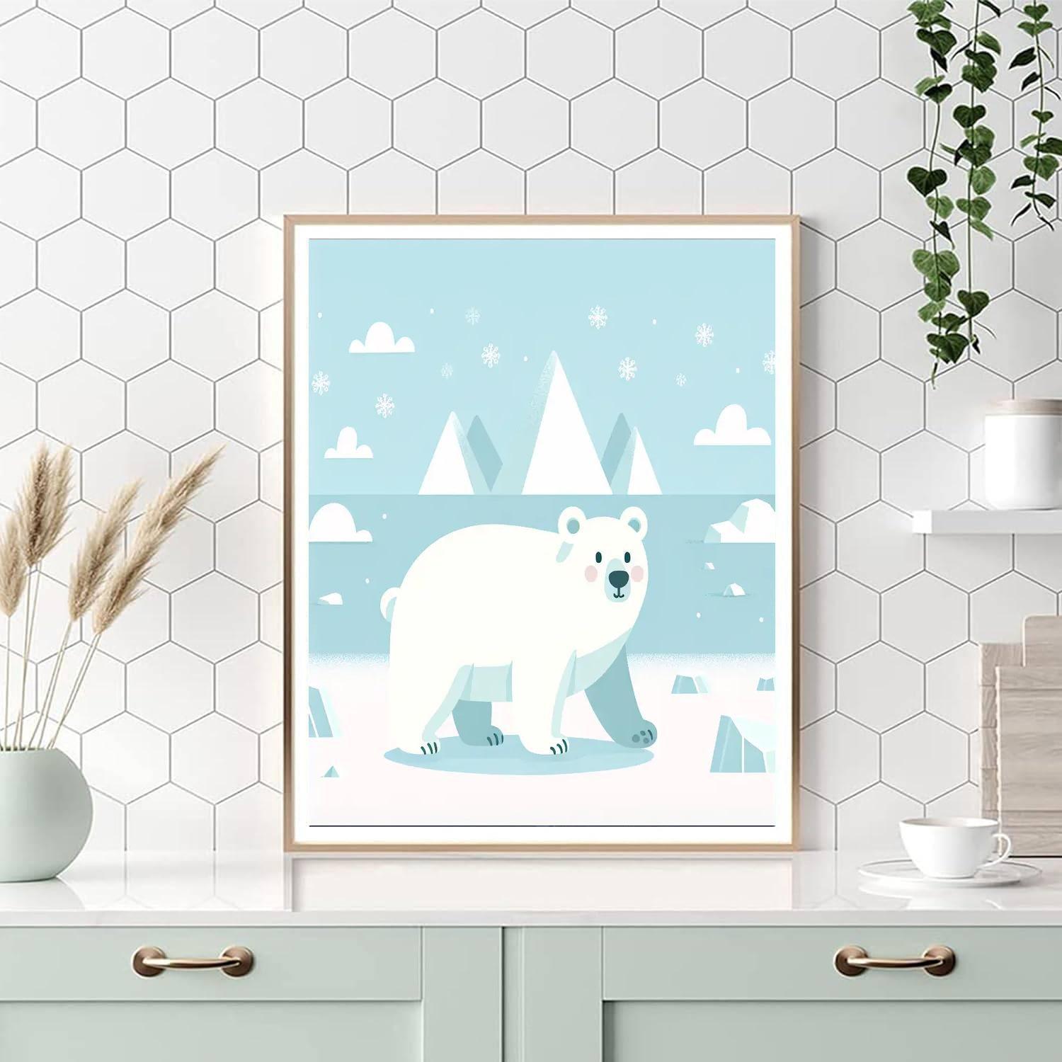 Friendly Polar Bear Trek Numbered Painting Kits