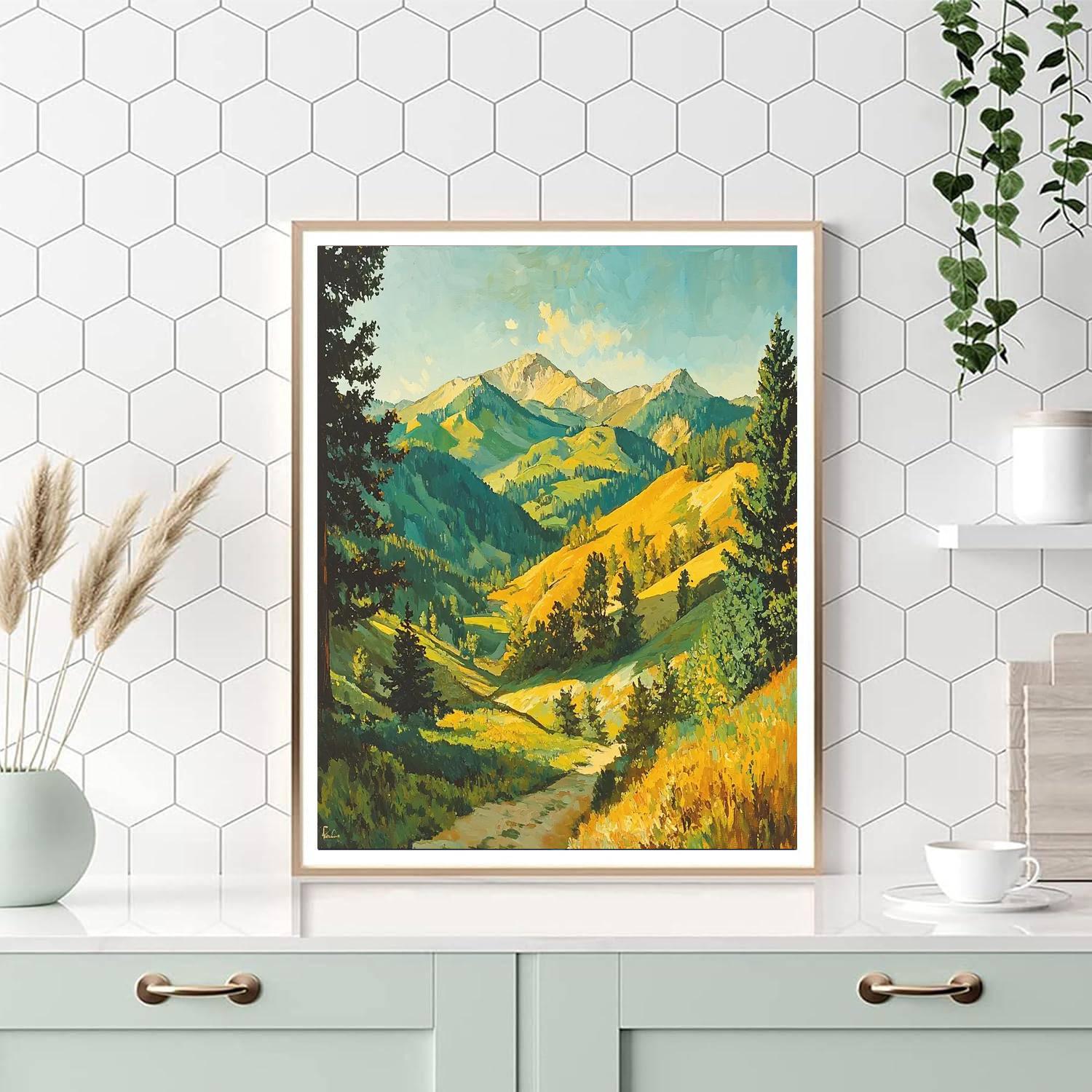 Paul Cézanne Inspired Luminous Mountain Range  Painting By Numbers Kit