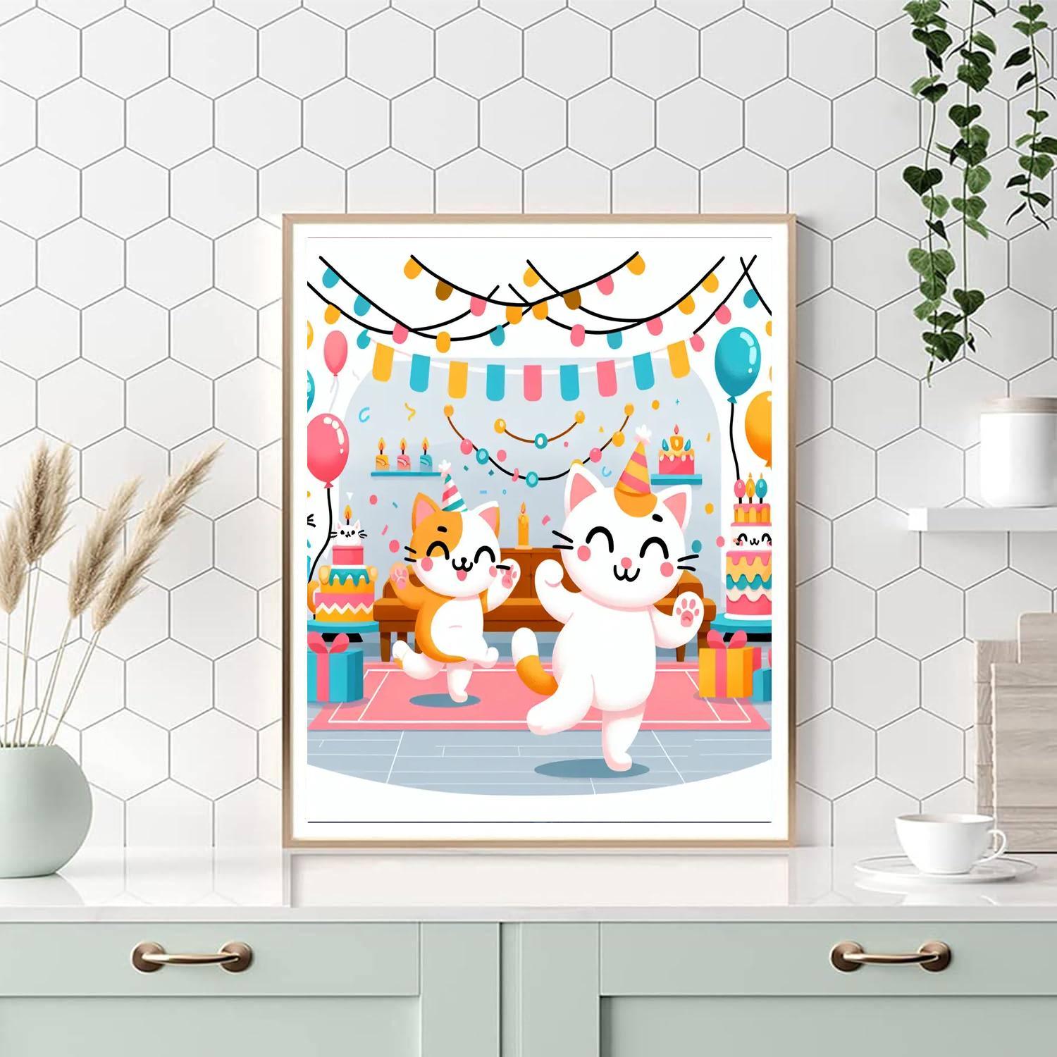 Festive Feline Fiesta Numbered Painting Kits