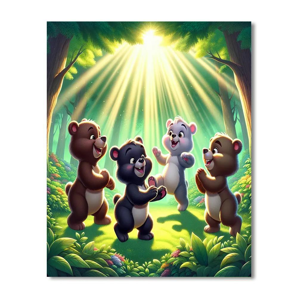 Cuddly Woodland Bears Paint By Color