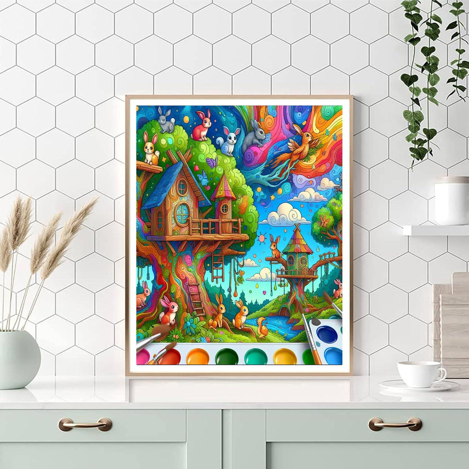 Whimsical Adventure Land For Kids Numbered Painting Kits