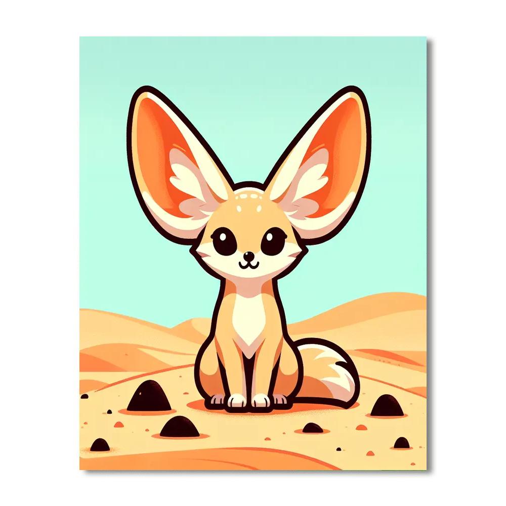 Fuzzy Fennec Paint By Numbers Art