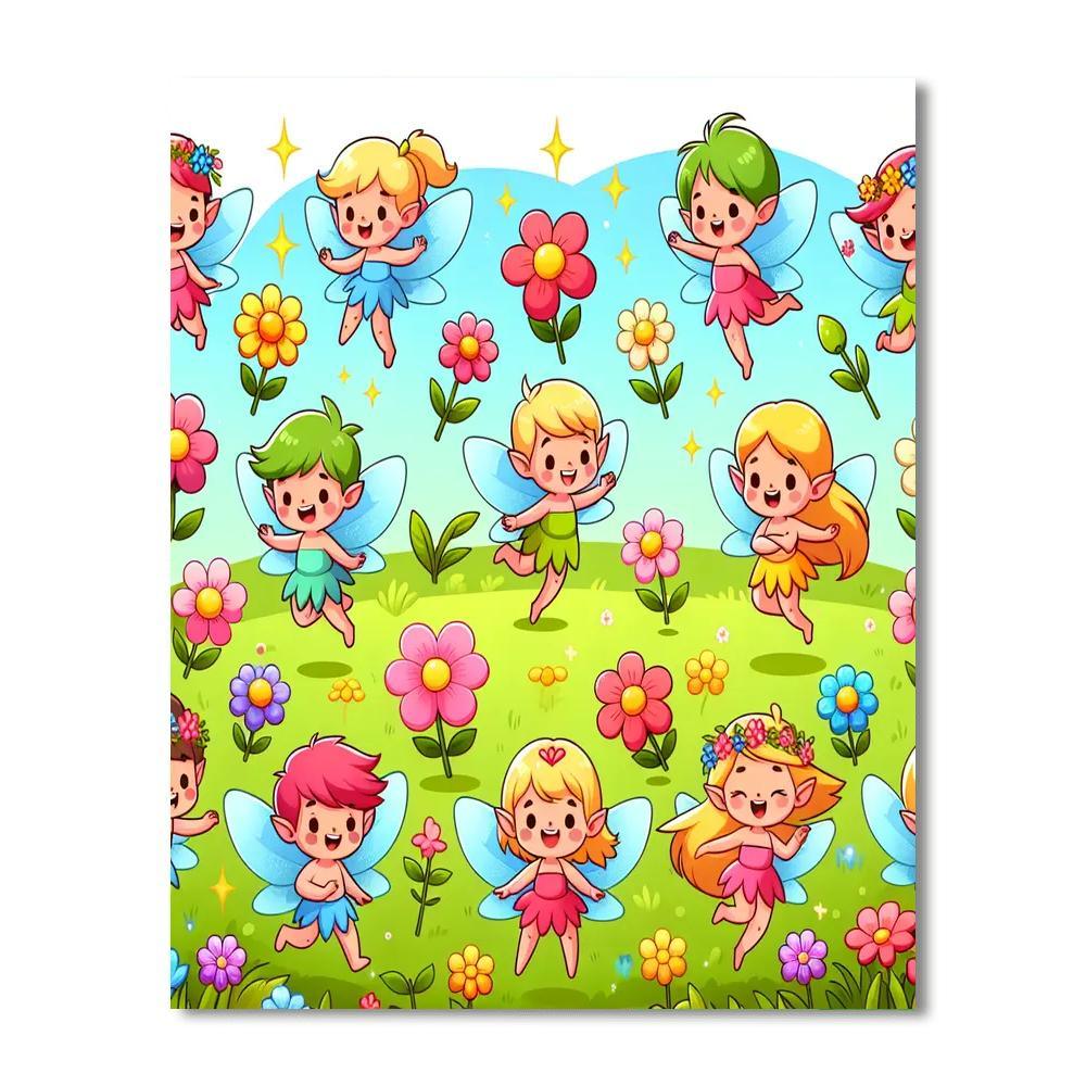 Garden Of Delightful Fairies Paint By Numbers Art