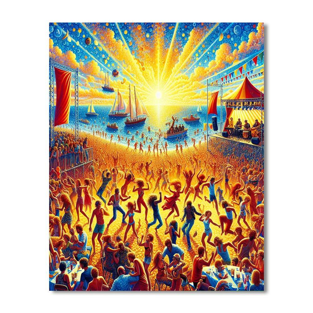 Summer Beach Festival Painting By Numbers Kit