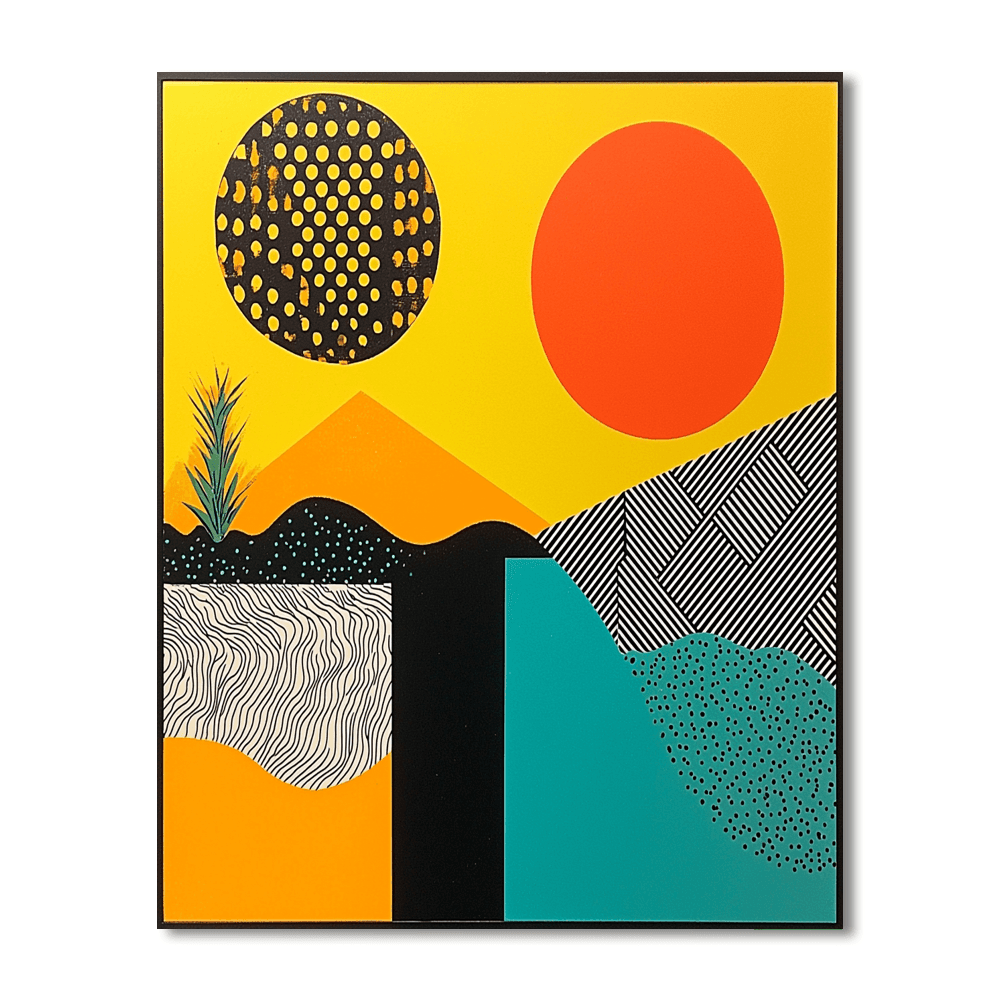 Roy Lichtenstein Inspired Retro Geometric Paradise  Paint By Numbers Kits