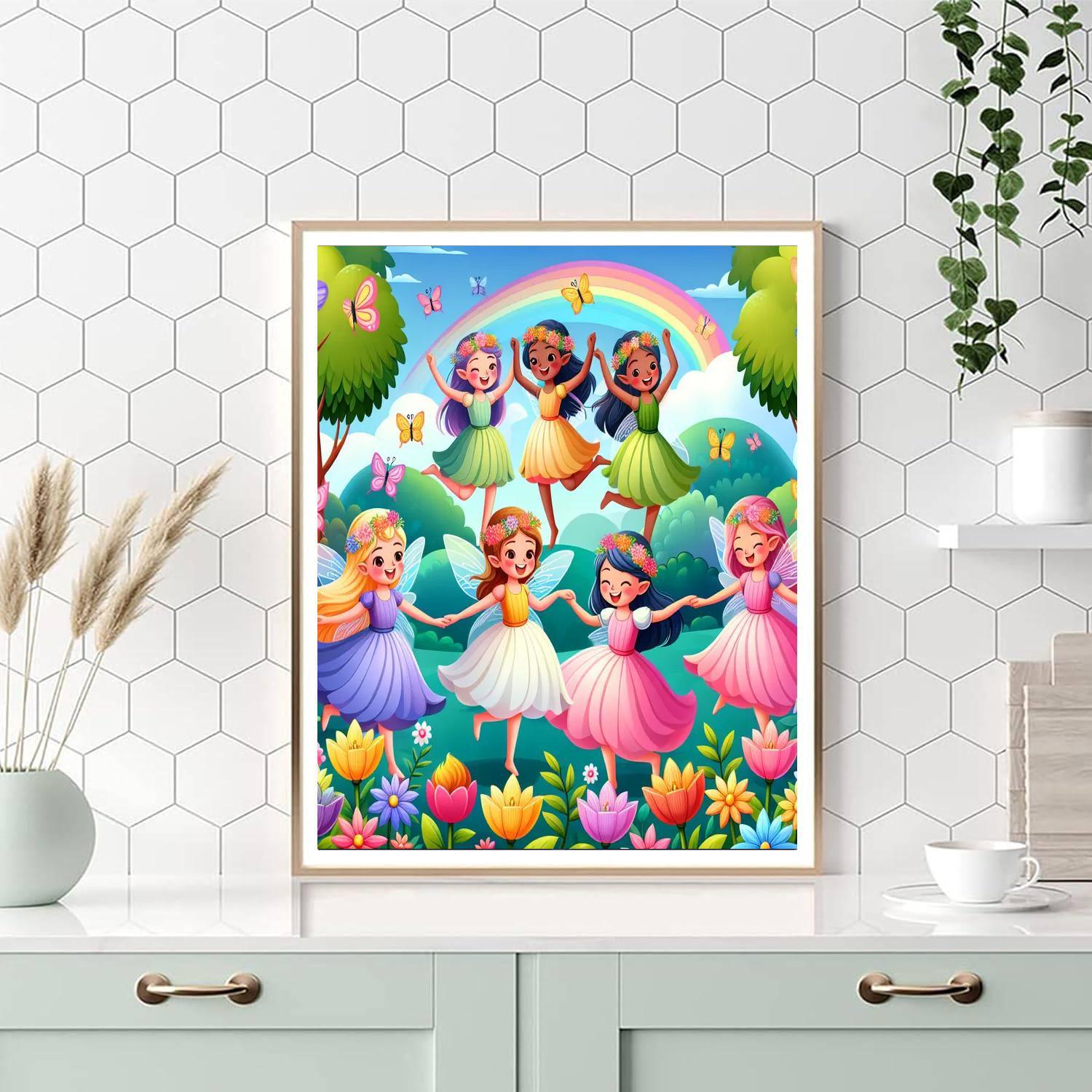 Frolicsome Fairies In The Garden Paint By Color