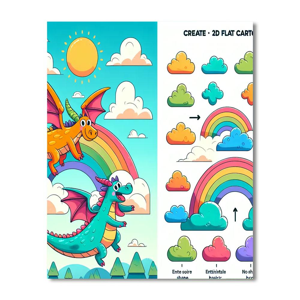 Dashing Dragons Paint By Numbers Art