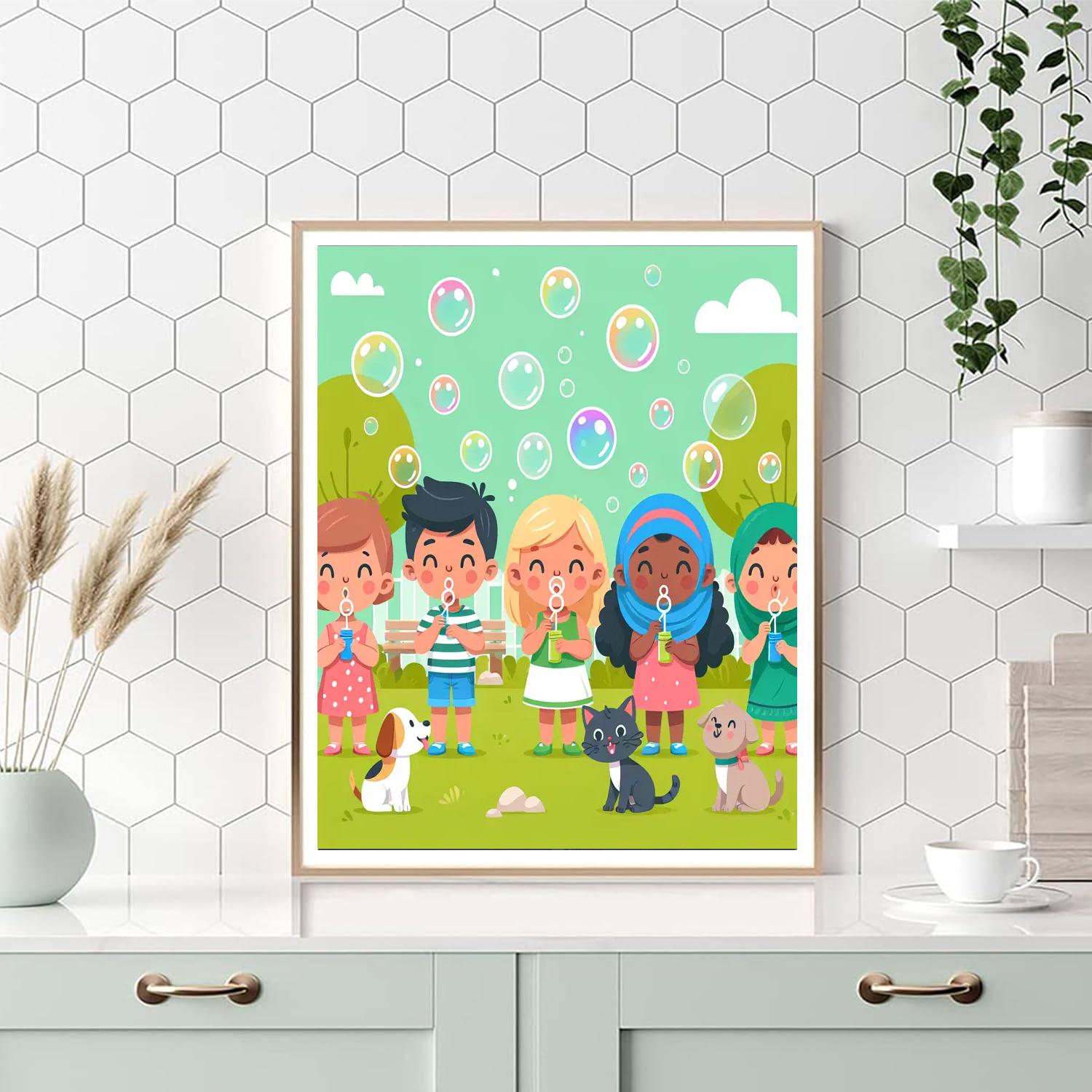 Bubble-blowing Bonanza Number Painting