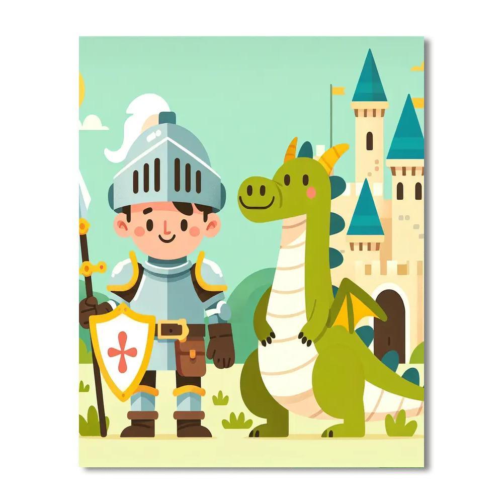 Medieval Quest - Knights And Dragons Paint By Number