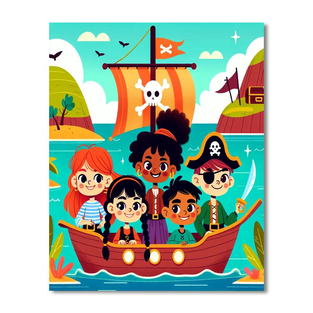 Petite Pirates Adventure Paint By Numbers Art