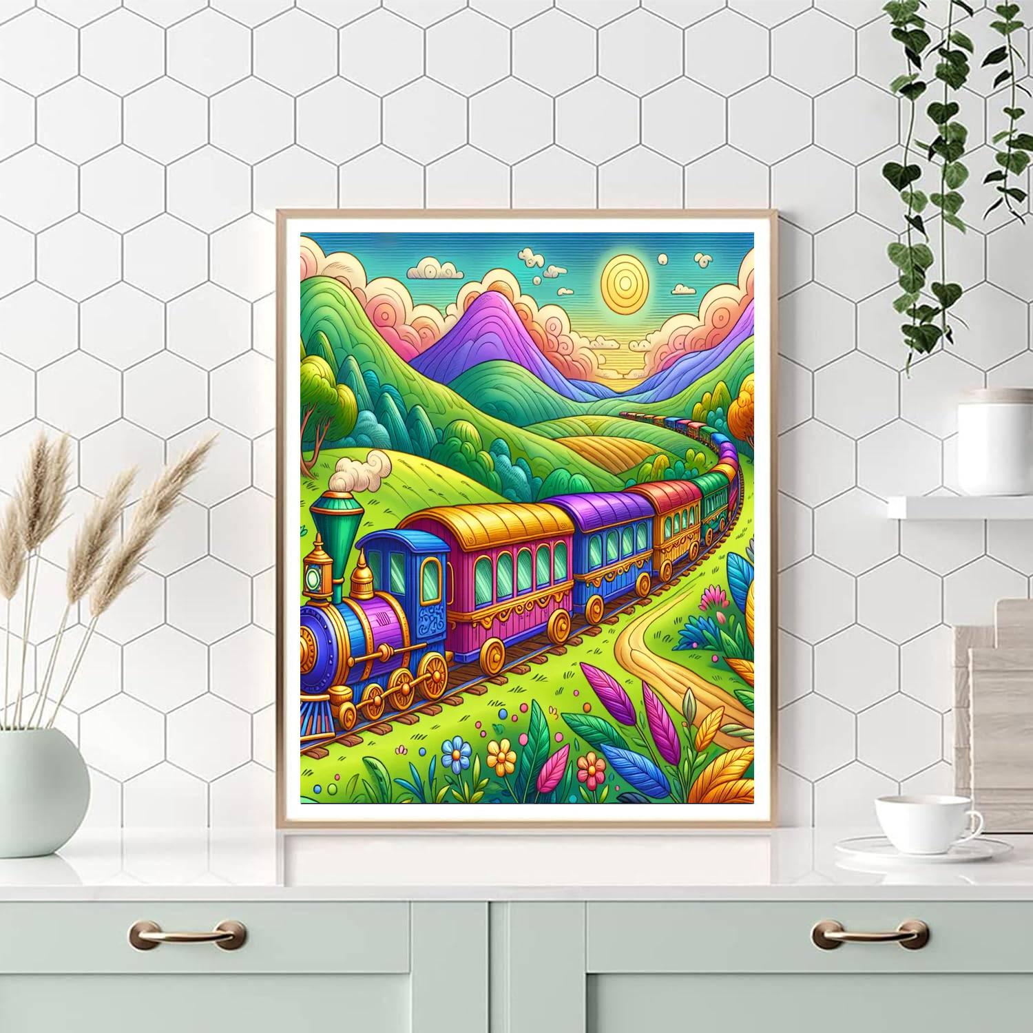 Magic Train Ride Paint By Numbers Art