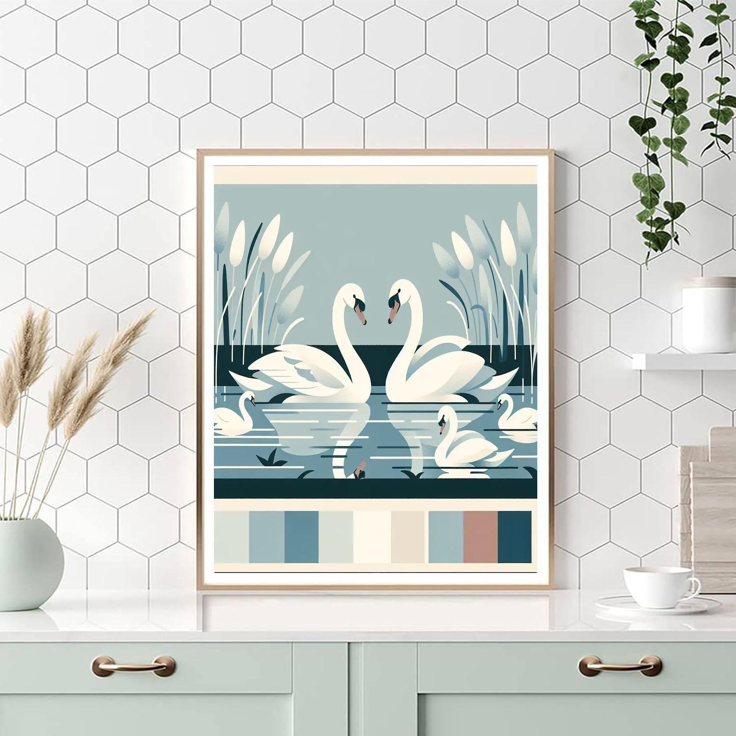 Singing Swans Paint By Numbers Art