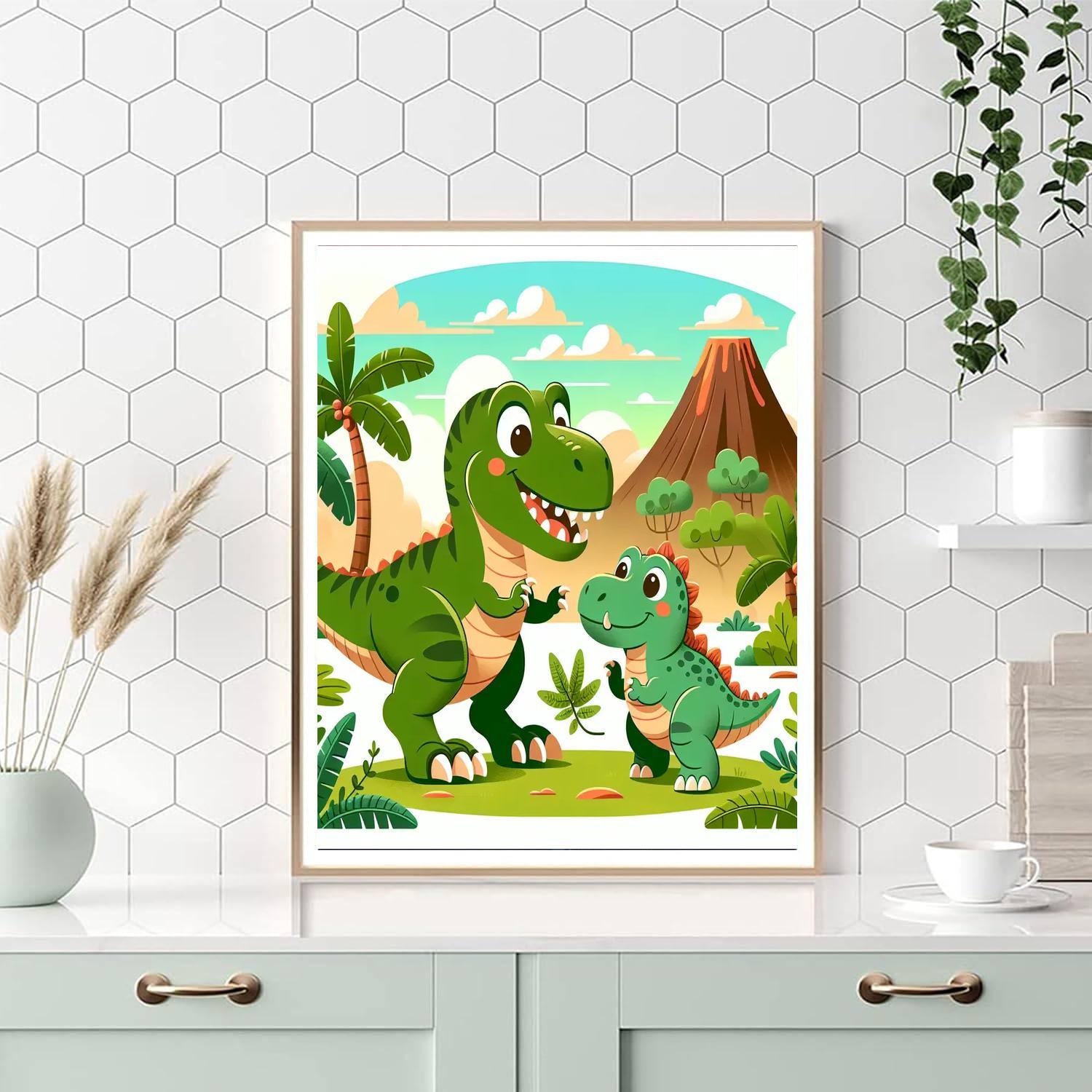 Whimsical Dinosaur Expedition Numbered Painting Kits