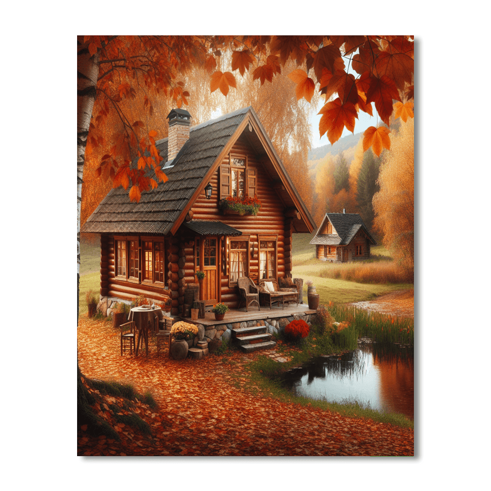 Charming Countryside Cabin Paint By Number