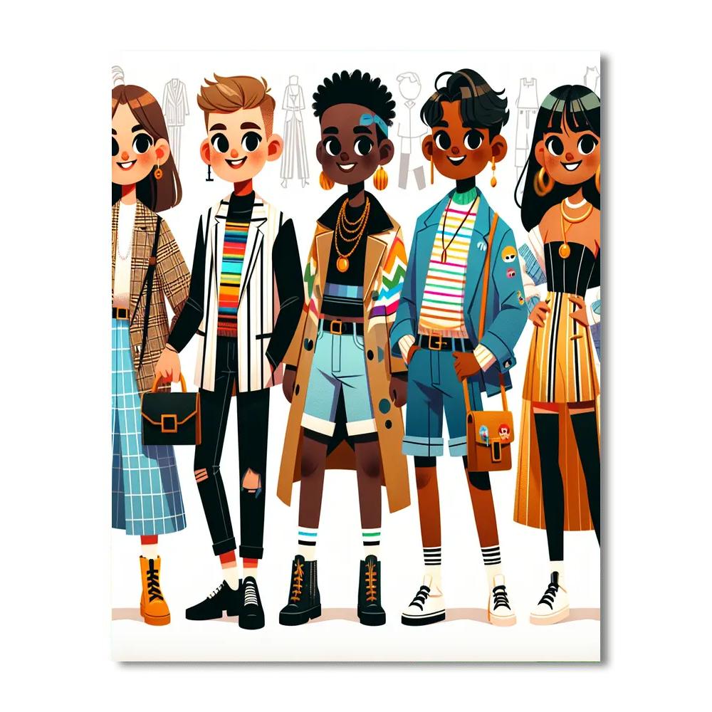 Glamorous Fashionistas Painting Number Kit