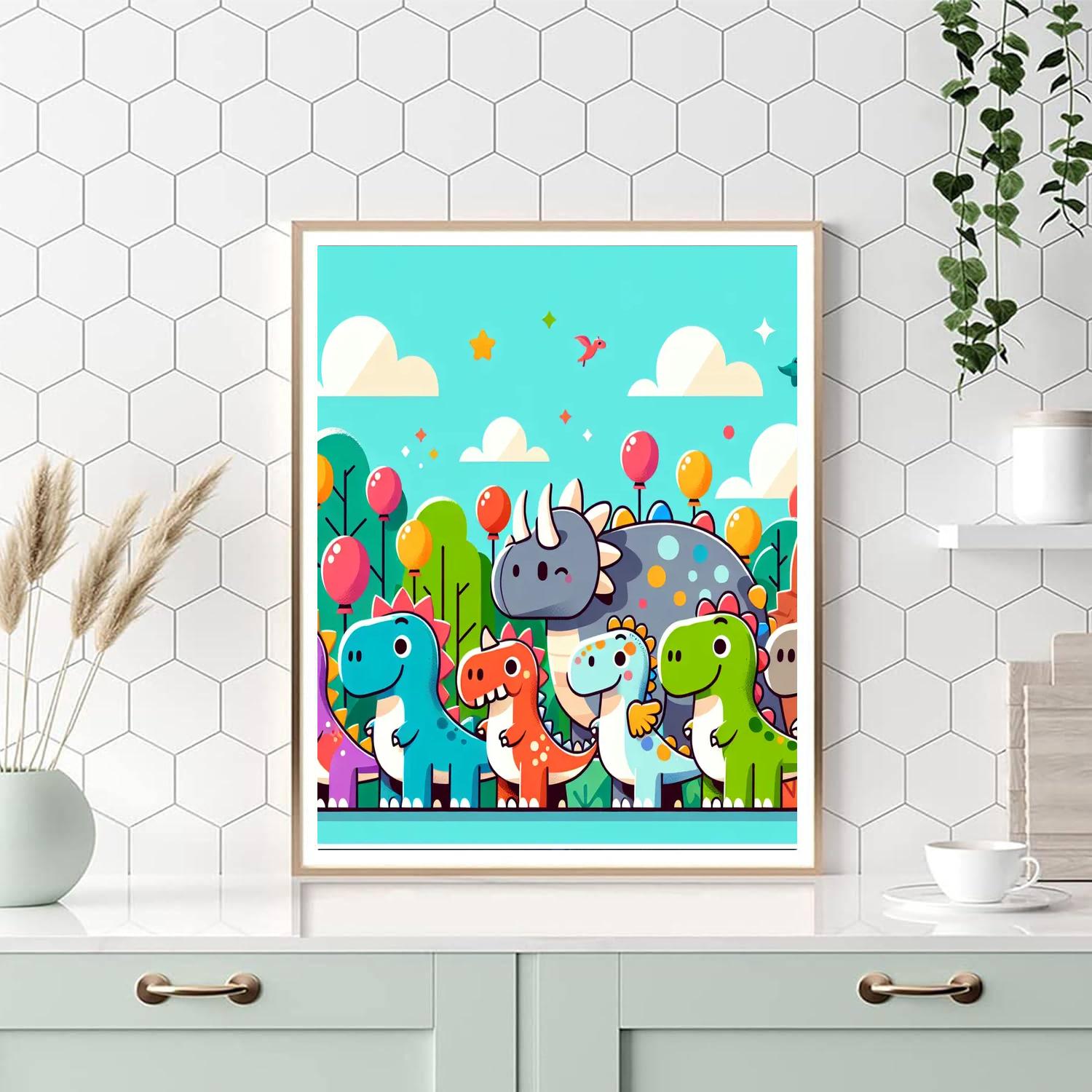 Dazzling Dino Parade Paint By Numbers Kits