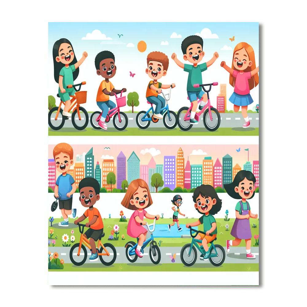 Rainbow City Paint By Numbers Art