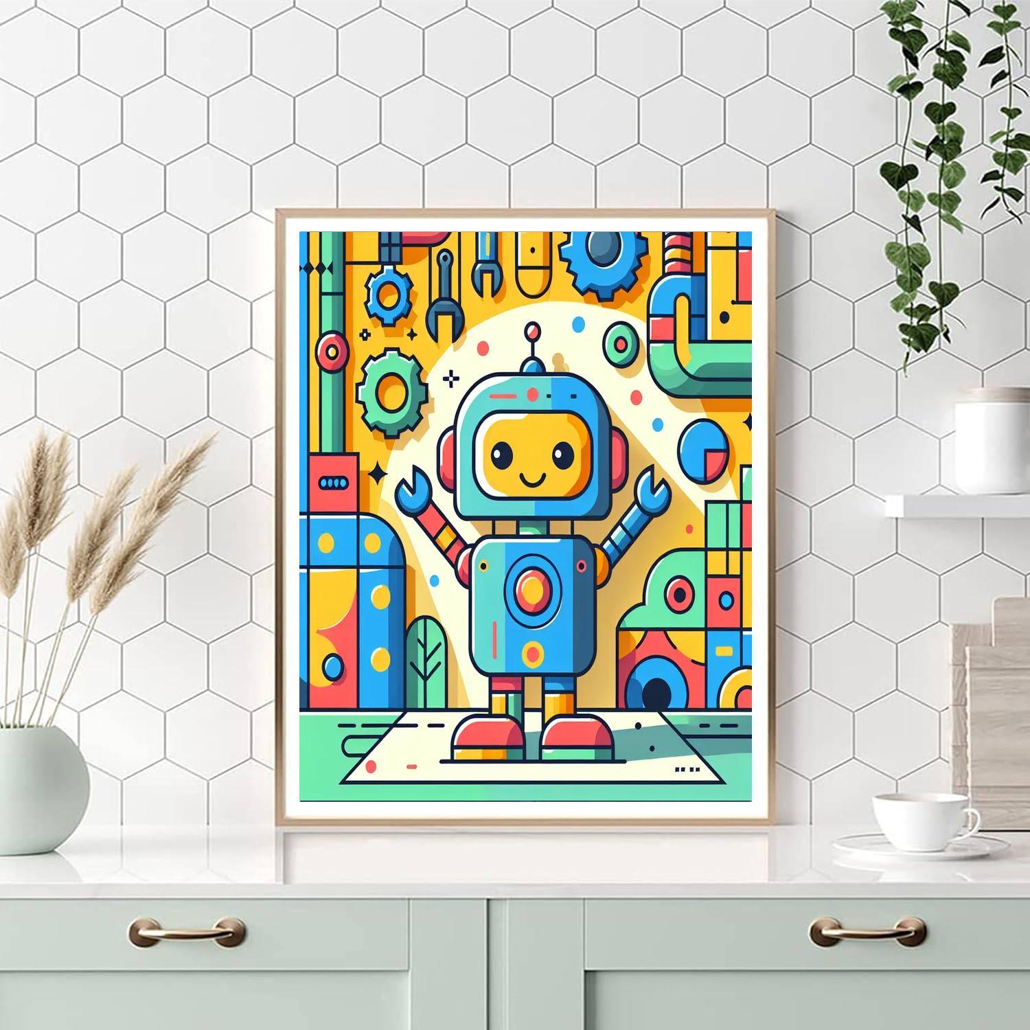 Robotic Fun Factory Paint By Numbers Art