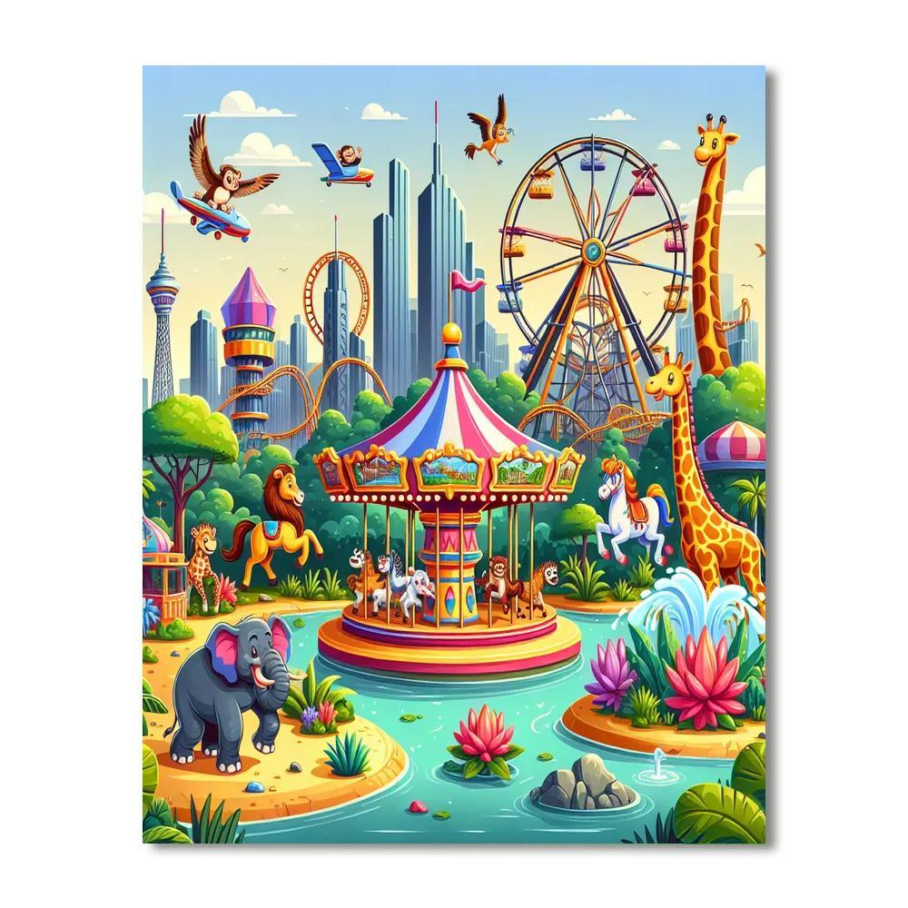 Wild Adventure Park Paint By Numbers Art