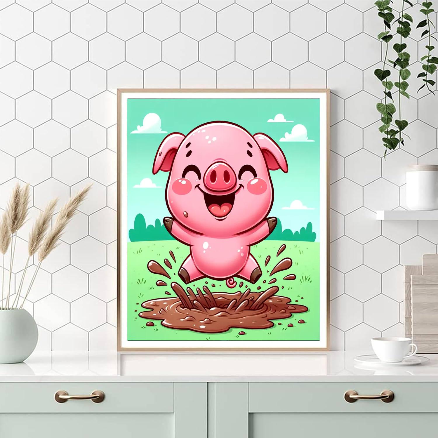 Giggly Piglet Paint By Numbers Art