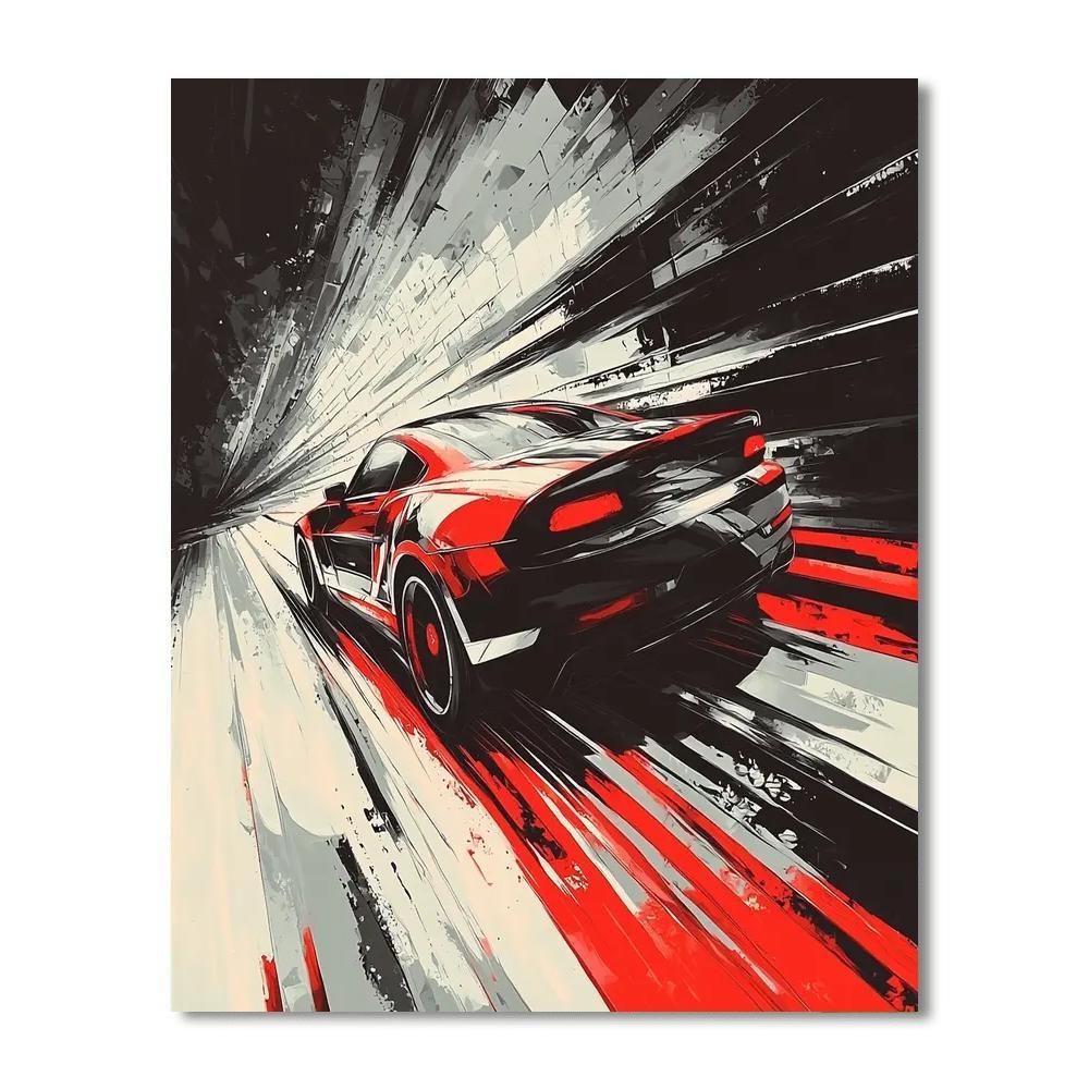 Giacomo Balla Inspired Balla's Dynamic Automotive  DIY Paint By Numbers