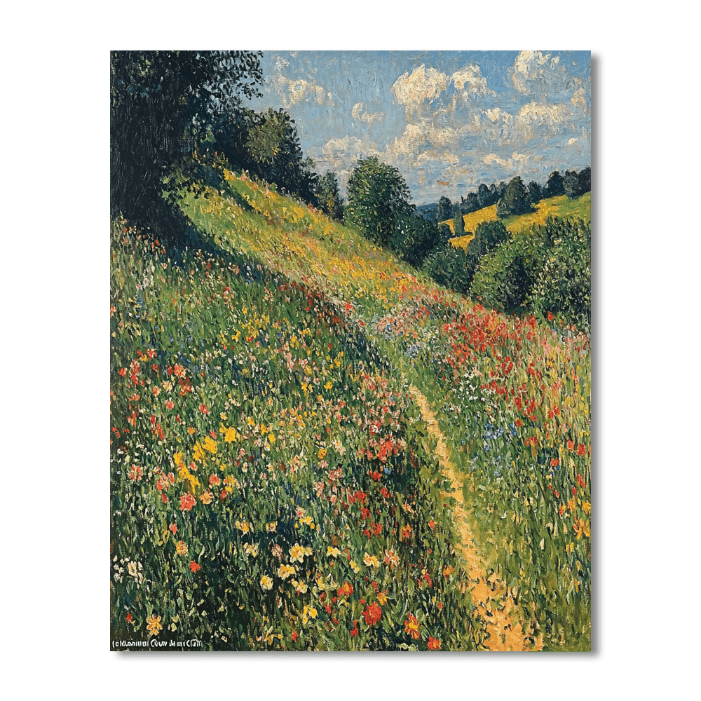 Claude Monet Inspired Lush Green Meadows  Paint By Numbers Art