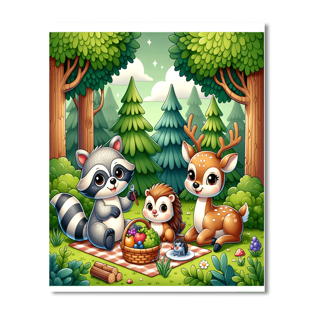 Cuddly Woodland Creatures Paint By Numbers
