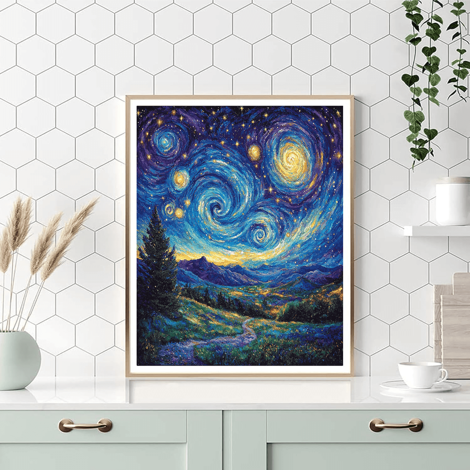 Vincent Van Gogh Inspired Cosmic Nightscape  Paint By Numbers Kits