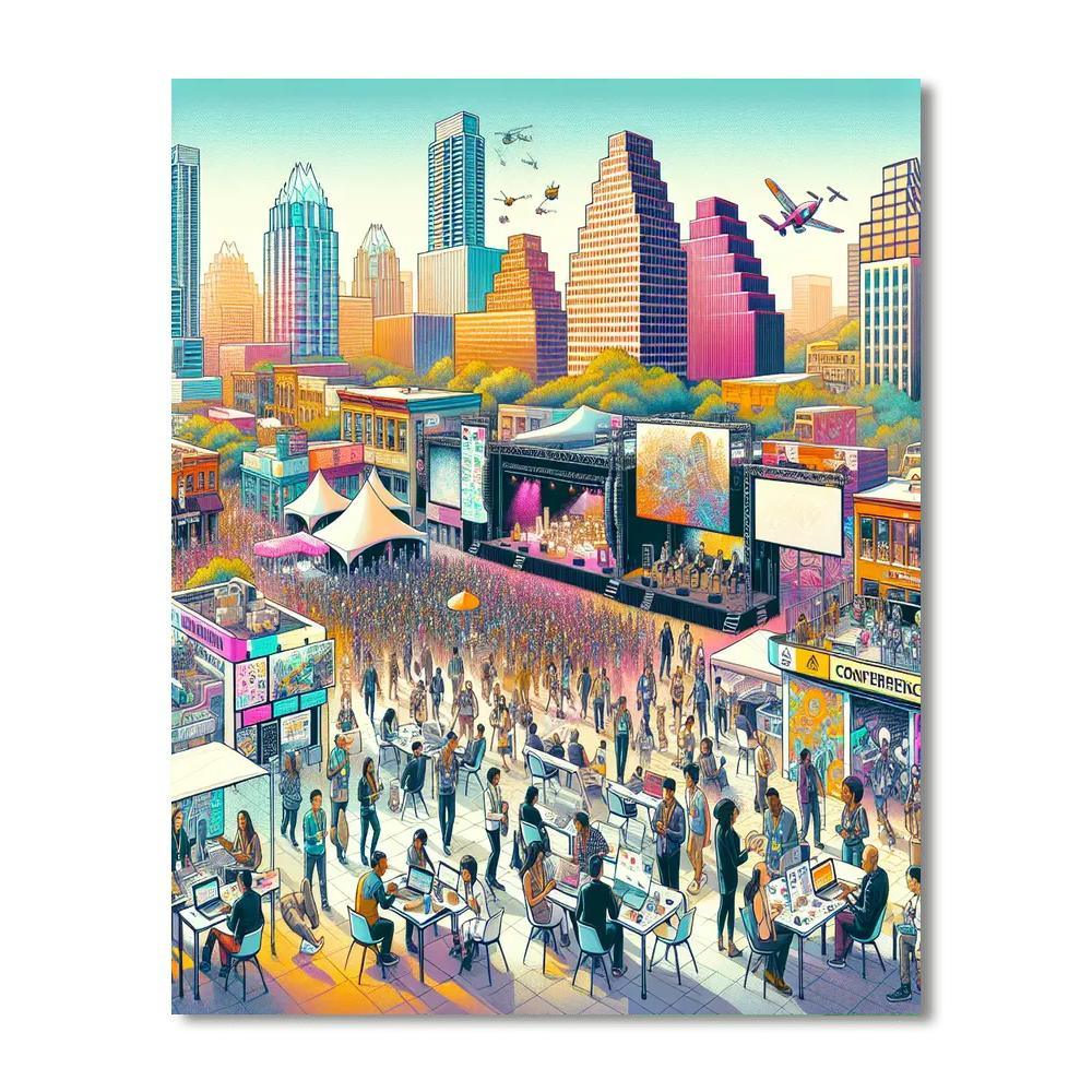 Sxsw (south By Southwest) - Usa Number Painting